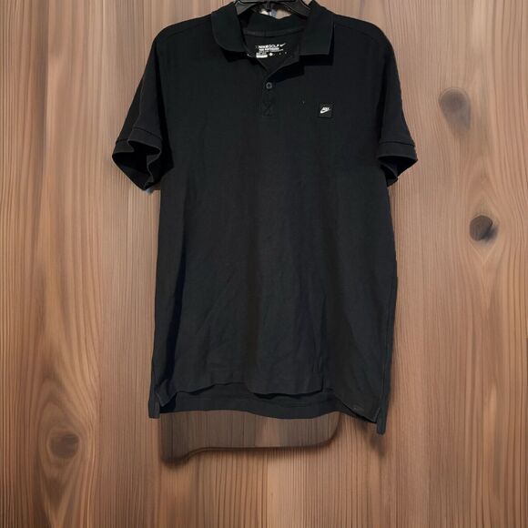 Nike Golf Tour Performance Dri-Fit Pique Knit Polo Shirt Solid Black  Large - Picture 1 of 7